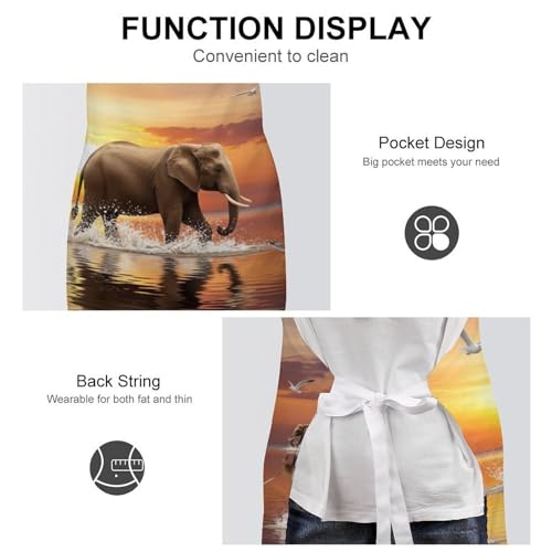 Cooking Apron for Adults with Pockets, Waterproof Oil Resistant Bib for Kitchen Restaurant BBQ Baking - color: Style (323)