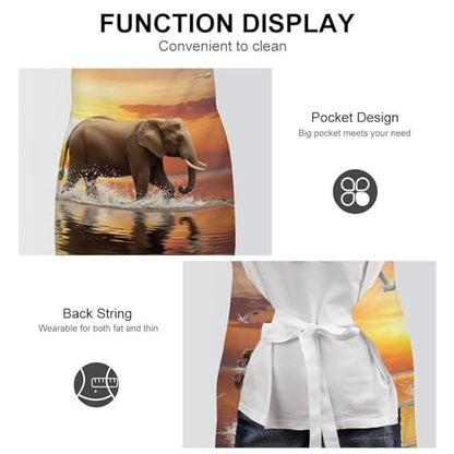 Cooking Apron for Adults with Pockets, Waterproof Oil Resistant Bib for Kitchen Restaurant BBQ Baking - color: Style (323)