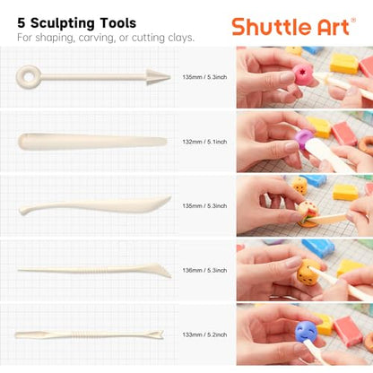 Shuttle Art 117 PCS Small Block Polymer Clay Kit 48 Colors Gel Crayons for Toddlers