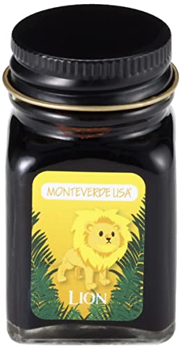 Monteverde Jungle Fountain Pen Ink, 30ml, Lion (Yellow) | Animal-inspired fountain pen ink with bold color, smooth flow, and creative writing personality. - color: Lion (Yellow)