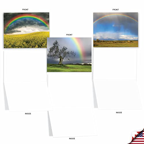 The Best Card Company - Box of 10 All Occasion Cards Blank (4 x 5.12 Inch) - Scenic Landscape Cards Assorted - Rainbow Bright M4963OCB-B1x10 - style: Rainbow Bright