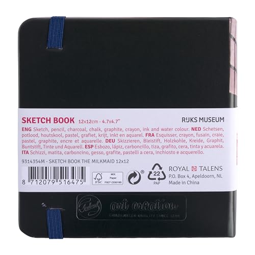 Talens Japan T9314-354M 478670 Art Creation Sketchbook, Drawing Notebook, 4.7 x 4.7 inches (12 x 12 cm), Vermeer - color: Vermeer, size: 12×12cm