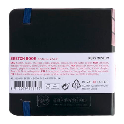 Talens Japan T9314-354M 478670 Art Creation Sketchbook, Drawing Notebook, 4.7 x 4.7 inches (12 x 12 cm), Vermeer - color: Vermeer, size: 12×12cm