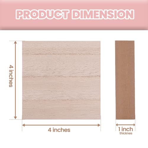 (8-Pack) - 4” x 4” Wooden Blocks for Crafts - 1-Inch Thick Square MDF Blocks - Smooth Surface with Wood Grain Pattern - Highly Customizable Blank Wood Squares - size: 4 x 4 x 1" (8 Pack)