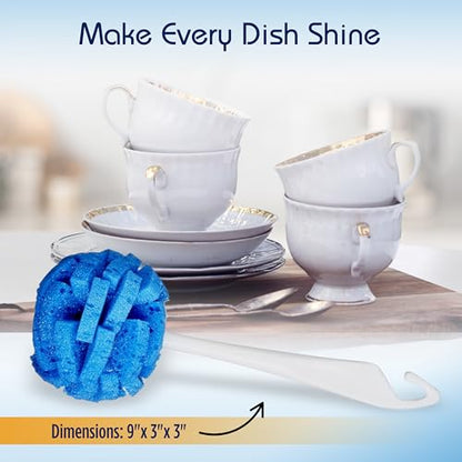 Compac Home Dish Wand China Durable Foam Sponge Petals Brush and Clean Dishes, Pots, Bottles, & Glassware, 2 Count - size: Pack of 2 Short Handle