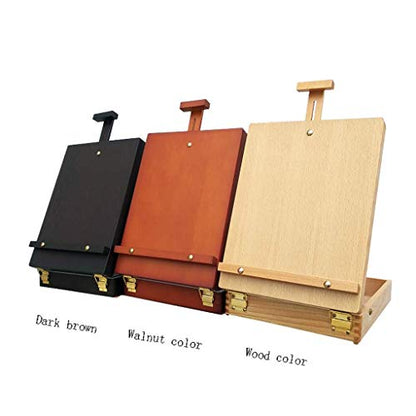 Studio Easel Portable Desktop Wooden Oil Painting Box Sketch Easel Desktop Paper Holder Painting Art Tool Storage Box Artists Painting