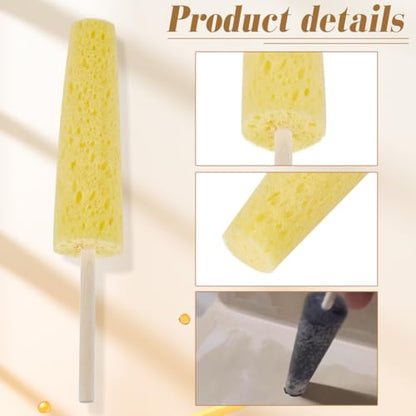 BENECREAT 12 Pcs Pottery Stick Sponge, Pottery Trimming Tools for Crafts, Ceramic Tools for Clay Shaping and Carving, Black & Yellow