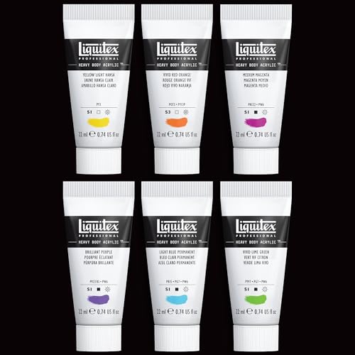 Liquitex Professional Heavy Body Acrylic Paint, 6 x 22ml (0.74-oz), Vibrant Colors Set - style: Vibrant Set 6 x 22ml (0.74-oz)