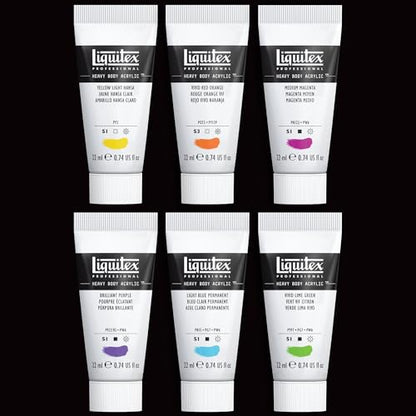 Liquitex Professional Heavy Body Acrylic Paint, 6 x 22ml (0.74-oz), Vibrant Colors Set - style: Vibrant Set 6 x 22ml (0.74-oz)