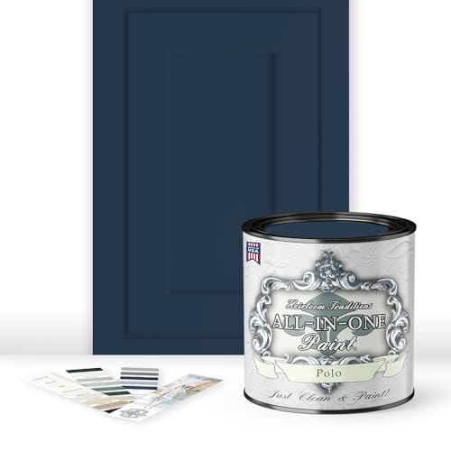 ALL-IN-ONE Paint by Heirloom Traditions, 2 Quart Cabinet Paint Bundle and Tool Kit - Polo (dark navy) - color: Polo