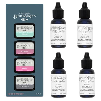 Spellbinders BetterPress Letterpress Ink Pad & Reinkers Bundle (Jet Set) - color: Jet Set