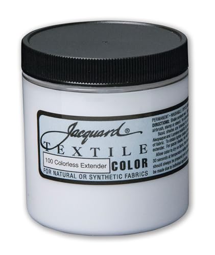 Jacquard Textile Color, Colorless Extender - Permanent Fabric Paint for Clothes, Furniture Upholstery, Shoes or Tote Bags – Indoor & Outdoor Fabric Paint – 8 Oz Jar, Upholstery Fabric Paint - color: Colorless Extender, size: 8 Fl Oz (Pack of 1)