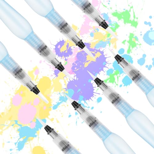 Prasacco 8-Piece Watercolour Brush Pens - Refillable Water Brush Pens for Watercolor Painting, Artists, Calligraphy