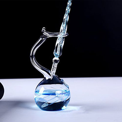 Earlyred Calligraphy Pen Set Handmade Glass Dip Pen Holder Crystal Drip Fountain Pen Writing Signatures Pen Ink Washing Inkwell Pen Decoration Office Student Gift Blue (Not Ink)