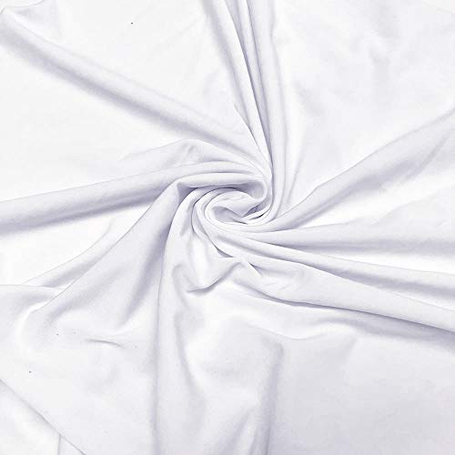 ITY Jersey Fabric | Spandex Knit | 2-Way Stretch | 95% Poly, 5% Spandex | Anti-Wrinkle, Breathable | 60" Wide | By the Yard | Apparel, Event Decor, Drapery (White, 2 Yards) - color: White, size: 2 Yards