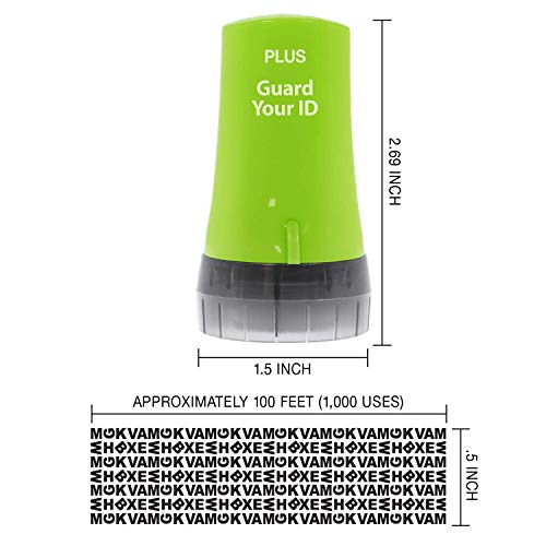 Guard Your ID Advanced Roller Identity Theft Prevention Security Stamp Green (38311) - color: Green, size: Regular