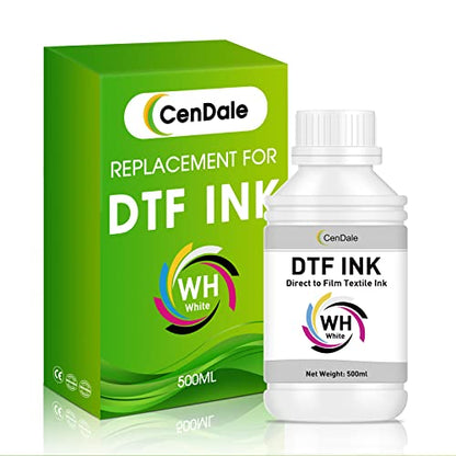 CenDale Premium DTF White Ink - No Sediment White DTF Ink for Epson ET-8550, L1800, XP15000, L800, R2400, R350, P400, P800 DTF & DTG Printers, Clog-Resistant Formula, Smooth Ink Flow(500ml) - color: White, style: DTF Ink