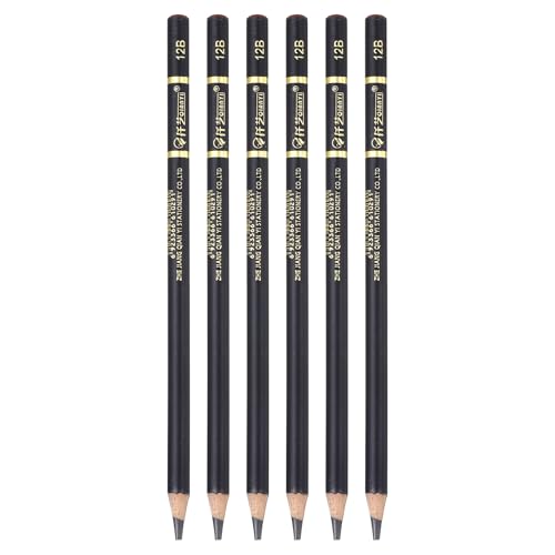 PATIKIL 6Pcs Drawing Pencils for Sketching, 12B Refill Sketch Pencils for Drawing, Graphite Art Pencil Set Professional Resistant Lead for Painting Shading Artist Office Supplies - size: 12B