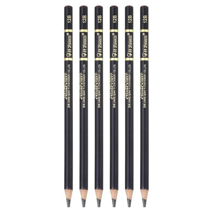 PATIKIL 6Pcs Drawing Pencils for Sketching, 12B Refill Sketch Pencils for Drawing, Graphite Art Pencil Set Professional Resistant Lead for Painting Shading Artist Office Supplies - size: 12B