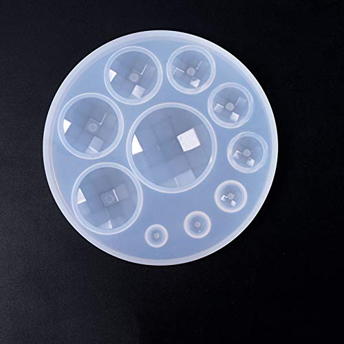 Craftdady 5pcs Dome Gem Jewelry Silicone Mold Round Resin Casting Mold for Epoxy Resin UV Resin Clay Pendant Earring Cabochon Jewelry Keychain Making - color: Transparent, Gem