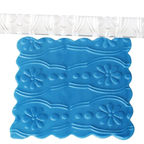 Rengue Acrylic Rolling Pin with 28 Patterns, Compliant Material, Comfortable Grip, 16 X 1 Cm, Lightweight for Dough and Pastry Acrylic Rolling Pin with 28 Patterns, Nan Kitchen (#8) - size: 51021 printing
