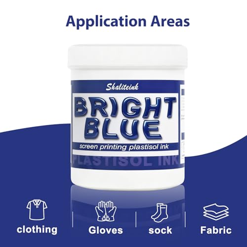 Shaliteink® Screen Printing Plastisol Ink Bright Blue - Highly Opaque Screen Printing Ink for Cotton, Polyester and Other Fabrics (32oz.) - color: Bright Blue, size: 32 fl oz