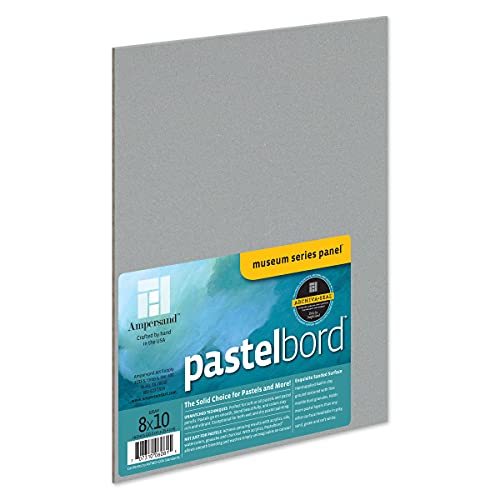 Ampersand Museum Series Pastelbord for Pastels, Charcoal, Pencils and Ink, Gray, 1/8 Inch Depth, 8X10 Inch (PB08) - color: Gray - 1/8 Inch Depth, size: 8" x 10" - Pack of 1