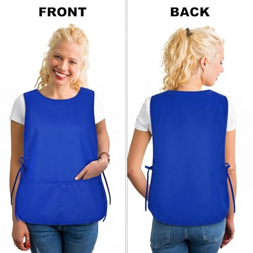 TFTAFAN Cobbler Apron Unisex Waterproof Apron with 2 Deep Pockets Art Smock for Painting Cleaning Artiest Apron work kitchen - color: Royal Blue