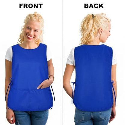 TFTAFAN Cobbler Apron Unisex Waterproof Apron with 2 Deep Pockets Art Smock for Painting Cleaning Artiest Apron work kitchen - color: Royal Blue