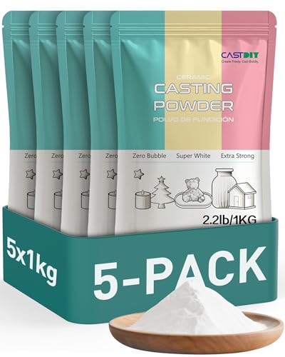 Casting Powder 5 kg, Zero Bubbles, Super White, Super Hard, Odorless, Plaster Gypsum Powder for Silicone Molds, 30 Minutes Demold, Suitable for Handicrafts, Decorations, Plaster Statues, DIY - style: 5 kg