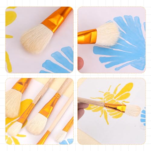 9 Pack Pottery Glaze Brushes Ceramic Brush Set, Glaze Brushes for Pottery, Watercolor Paintbrush for Acrylic Painting, Blending Mop Brushes for Oil Pottery Art Painting