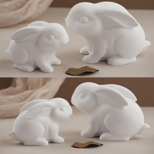 Wehous 2PCS Rabbit Silicone Molds, 3D Rabbit Resin Candle Soap Molds, Easter Cute Bunny Animal Epoxy Resin Casting Concrete Clay Mold, Unique Display Mold DIY Art Crafts Wall Hanging Easter Decor - color: 2x Rabbit