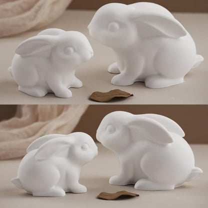 Wehous 2PCS Rabbit Silicone Molds, 3D Rabbit Resin Candle Soap Molds, Easter Cute Bunny Animal Epoxy Resin Casting Concrete Clay Mold, Unique Display Mold DIY Art Crafts Wall Hanging Easter Decor - color: 2x Rabbit