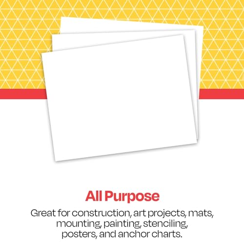 School Smart Railroad Poster Board Paper, 22 x 28 Inches, 4-Ply, White, Pack of 25 - color: High Gloss, size: 4-Ply, Pack of 25