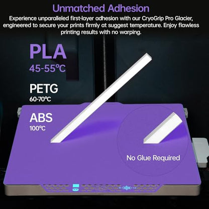 BIGTREETECH BIQU CryoGrip Pro Glacier-Purple for Bambu-Lab P1P/P1S/P2S/X1C/X2D/X1E/A1 3D Printers 257x257MM Panda Build Plate Double Sided Upgrade Removable Surface Platform - style: Glacier-Purple(P1P/P1S/P2S/X1C/X1E/A1)
