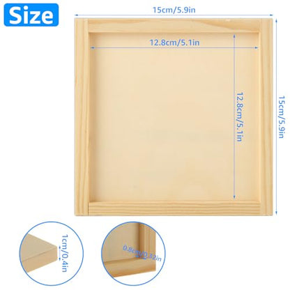 YOUNTHYE 24PCS Wood Panels for Painting Bulk 6x6 Wood Boards for Crafts Unfinished Wood Canvas Boards for Painting Square Wooden Panel Boards Painting Canvas for Painting, Pouring, Arts