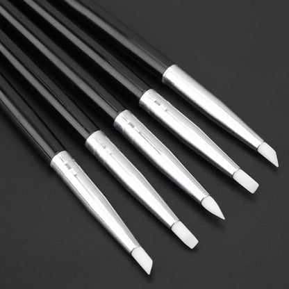Culnflun 5 Pcs Silicone Clay Shaper for Craft, Pottery Sculpting Tools with Soft Brush Pens for Carving Smoothing Shaping DIY Craft Art