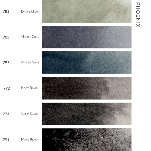 PHOENIX Professional Watercolor Paint Single Tube - 0.47 Fl Oz / 14ml - Davy's Gray - color: Davy's Gray, size: 0.47 Fl Oz (Pack of 1)