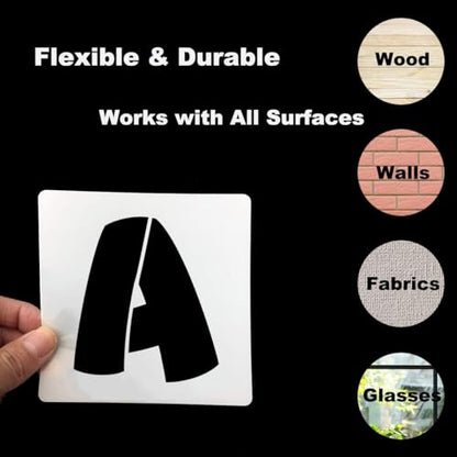 2.5 Inch Letter Stencils for Painting - 42 Pack Alphabet Letter and Number Stencil Templates with Signs for Painting, Reusable Letters and Numbers Stencils for Chalkboard Wood Signs & Wall Art - size: 2.5 Inch