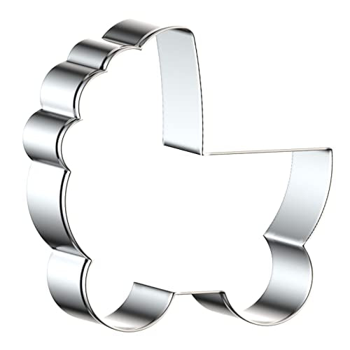 Baby Carriage Cookie Cutter Set Large - 5 Inch, 4 Inch, 3 Inch, 2inch - 4 Piece - Stainless Steel - color: Baby Carriage