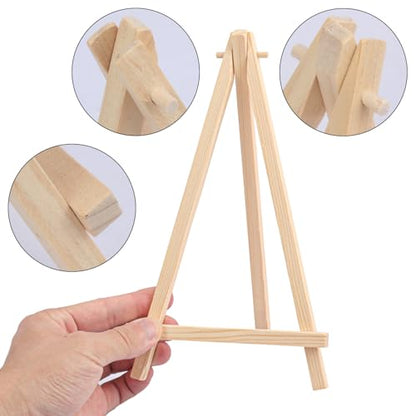 Yiksonyo 48 Pack 8 Inch Wooden Easel, Tabletop Wood Easels, Small Wooden Easel for Painting, Art, and Crafts - size: 48 Pack 8 Inch
