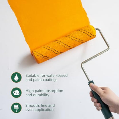 Paint Roller, 20 Pack Microfiber Paint Roller Covers 9 Inch, Large 9 Inch Paint Rollers for Painting Walls, Covers for Paint Roller Kit - color: 9 inch paint roller 20 pack