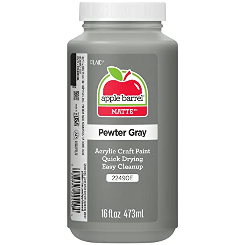 Apple Barrel ACRYLIC PAINT, 16 oz, Pewter Grey - color: Pewter Grey, size: 16 Fl Oz (Pack of 1)