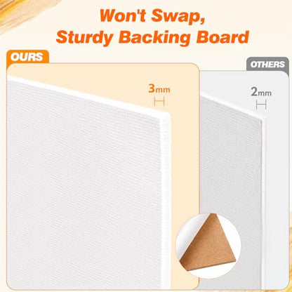 CONDA 24-Pack Mixed Size Canvas for Painting, 6 of 5x7, 6x6, 8x10, 9x12 Paint Canvas Boards, 100% Cotton Triple Primed Canvases Bulk, Art Supplies for Kids & Adults, Oil Painting & Canvas Art Creation - size: 24 Pack
