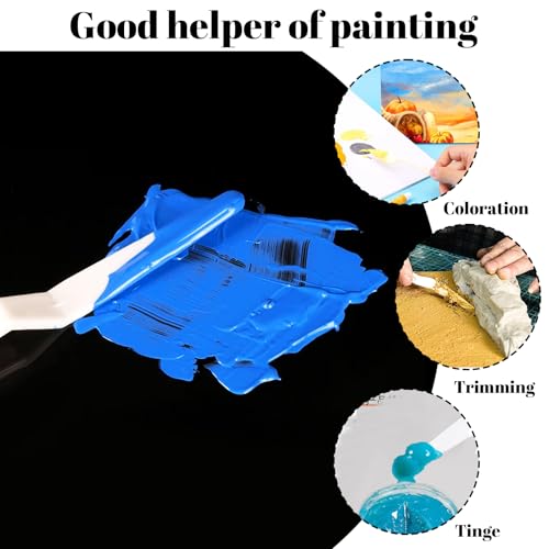 30Pcs Plastic Spatula Palette Knives Set, Pallete Knife Thin and Flexible Art Knife Tools for Carving Oil Acrylic Watercolor Painting Painting Knives for Mixing Spreading Scratching Layering Colors