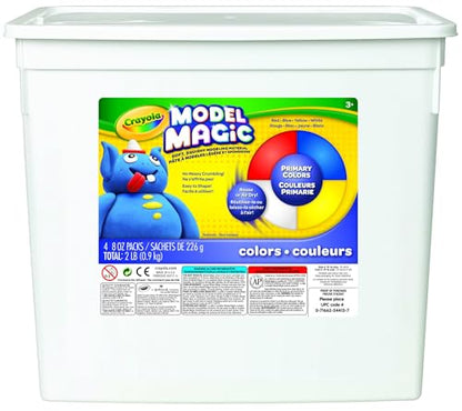 Crayola Model Magic (2lb Bucket), Modeling Clay Alternative, Primary Colors, Air Dry Clay for Kids, Classrooms Supplies, 3+ - color: Primary Colors