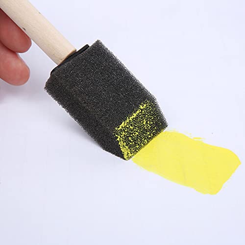 Tosnail 50 Pack 4 Different Size Foam Paint Brush with Wooden Handles for Acrylics, Stains, Varnishes, Crafts, Arts - 1 Inch, 2 Inch, 3 Inch, 4 Inch