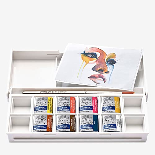 Winsor & Newton Cotman Watercolor Paint Set, 8 Half Pan, Portrait Colors w/ Brush - style: 8 Half Pan Portrait Colors