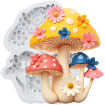 Mushroom Polymer Clay Molds Mushroom Silicone Mold for DIY Crafts Epoxy Resin Casting Air Dry Polymer Clay Plaster Jewelry Making - color: Style A