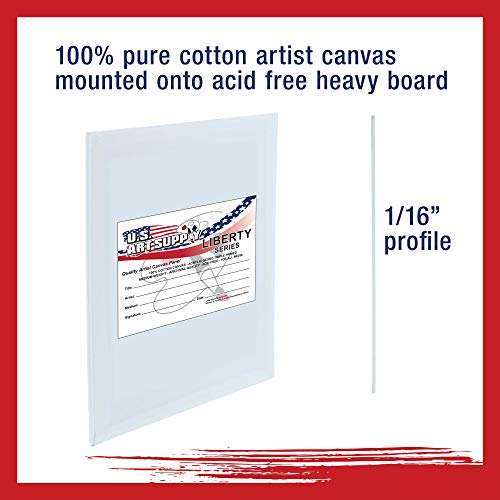 U.S. Art Supply 12 X 16 Inch Art Canvas Board Panels 12 Pack - 8 Ounce Heavyweight Cotton Acid Free Canvases for Painting Acrylics and Watercolor (1 Case of 12 Single Canvas Painting Panels) - size: 12" x 16"